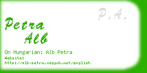 petra alb business card